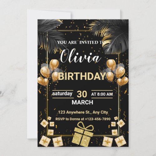 Modern Invitation Template for an Adult Birthday 