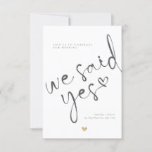 modern invitations wedding we said yes simple