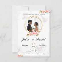 modern invitations wedding white