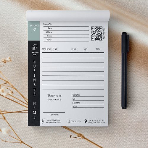 Modern Invoice Sales Receipt Small Business Notepad