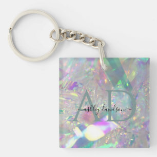 Modern Iridescent Angel Tinsel Keychain