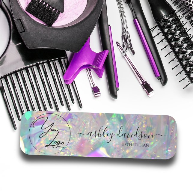 Modern Iridescent Business Logo Name Tag (Creator Uploaded)