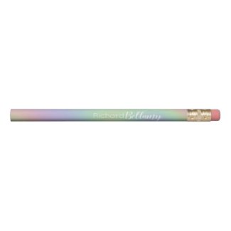 Modern Iridescent Holographic Rainbow Name Pencil