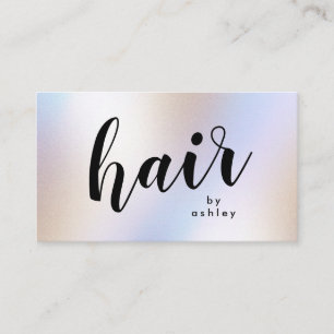 Modern Iridescent Holographic Shimmer Hair Stylist Business Card