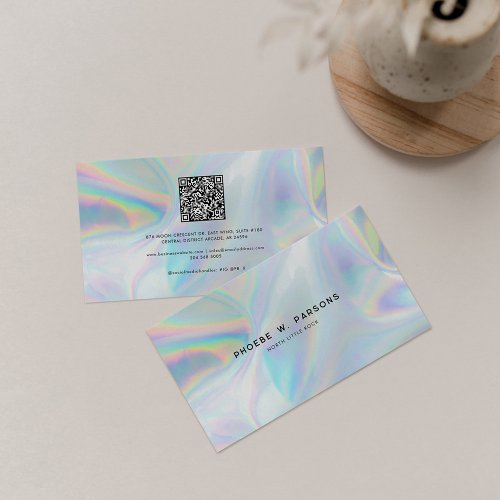 Modern Iridescent Minimalist Luxury Professional Business Card