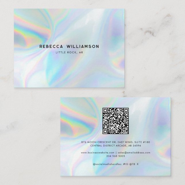 Modern Iridescent Minimalist Professional Business Card (Front/Back)