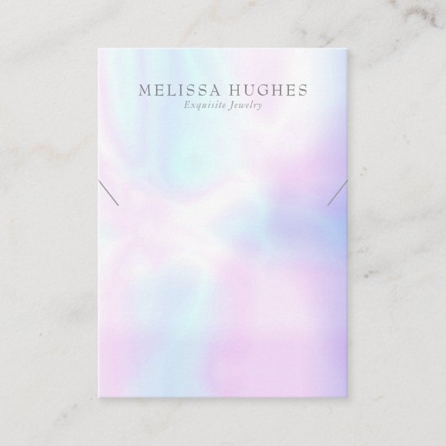 Modern Iridescent Necklace Jewelry Display Card (Front)