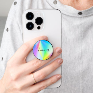 Modern iridescent pastel rainbow colored, custom PopSocket