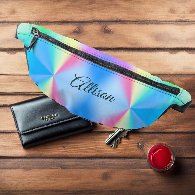 Modern iridescent pastel rainbow colored fanny pack (Creator Uploaded)
