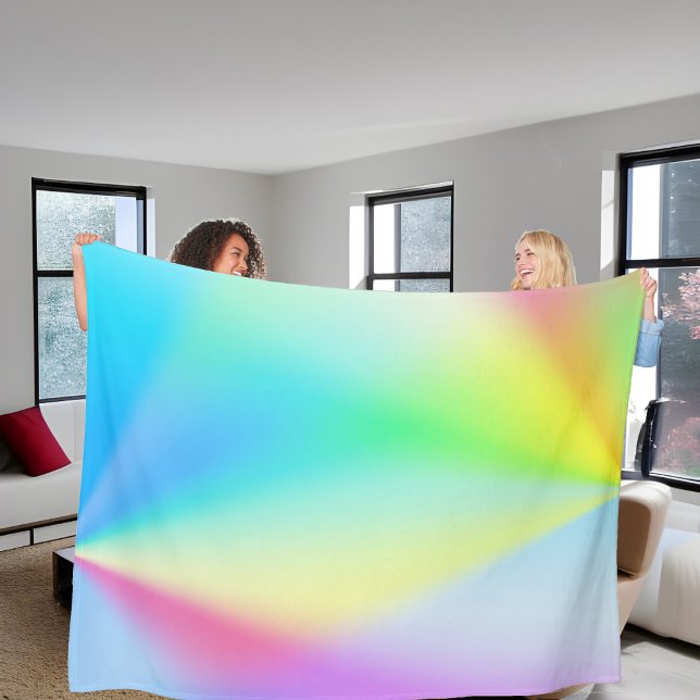 Modern iridescent pastel rainbow colored fleece blanket (Creator Uploaded)