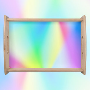 Modern iridescent pastel rainbow colored Serving Tray