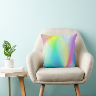  Modern iridescent pastel rainbow colored Throw Pillow