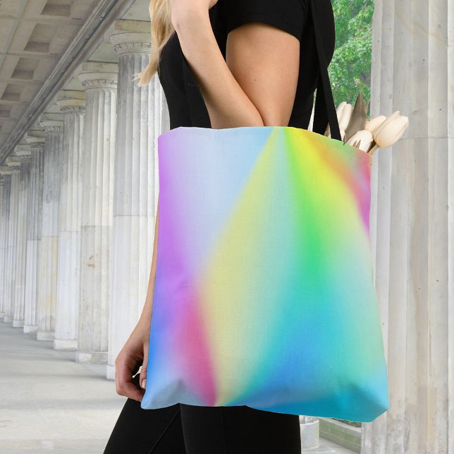 Modern iridescent pastel rainbow colored tote bag (Creator Uploaded)
