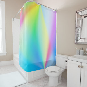 Modern iridescent pastel rainbow colors shower curtain