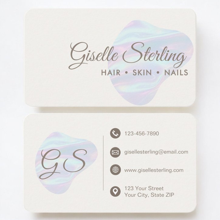 Modern Iridescent Pearl Business Card