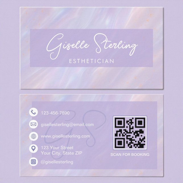 Modern Iridescent Skincare Professional Business Card (Creator Uploaded)
