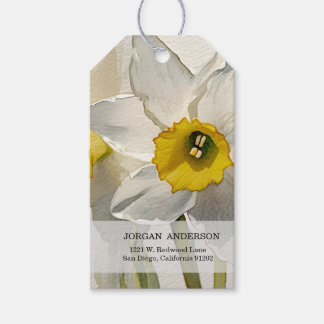 Modern Iris Watercolor Flowers Gift Tags