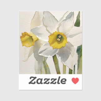 Modern Iris Watercolor Flowers Sticker