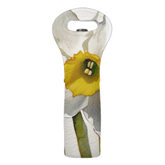 Modern Iris Watercolor Flowers Wine Bag