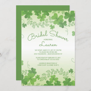 Modern Irish Shamrock Bridal Shower Invitation