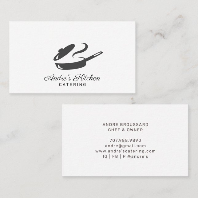 Modern Iron Skillet Catering  Business Card (Front/Back)