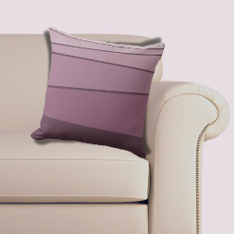 Modern Irregular Striped Shades of Eggplant Purple Throw Pillow