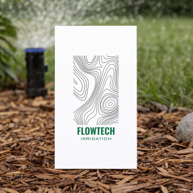 Modern Irrigation & Drainage Service Topography Business Card (Creator Uploaded)