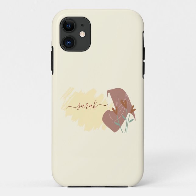 Modern Islamic Abstract Minimal Monogram Name Case-Mate iPhone Case (Back)