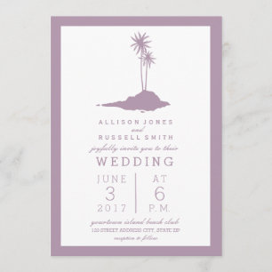 Modern Island Beach Wedding Invitation - Violet