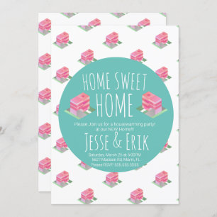 Modern Isometric Homes Housewarming Party Invitation