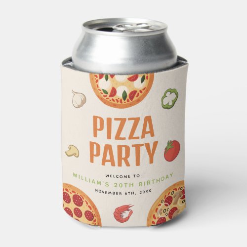 Modern  Italian Any Occasion Pizza Party  Can Cooler