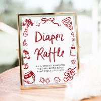 Modern Italian Ciao Baby Baby Shower Diaper Raffle