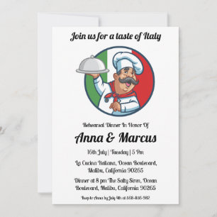 Modern italian dinner invitation