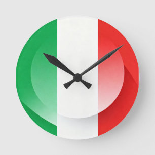Modern Italian Flag Wall Clock