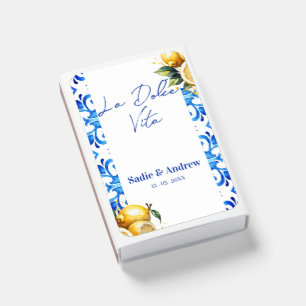 Modern Italian La Dolce Vita Wedding Favor Matchboxes