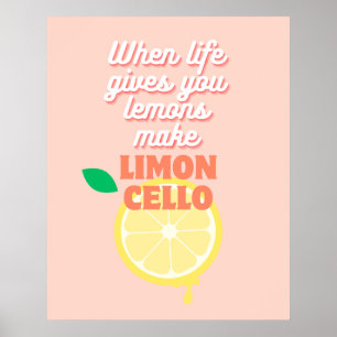 Modern Italian Lemon Limoncello Kitchen Bar  Poster