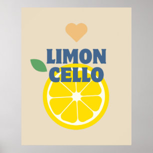 Modern Italian Lemons Limoncello Bar Poster