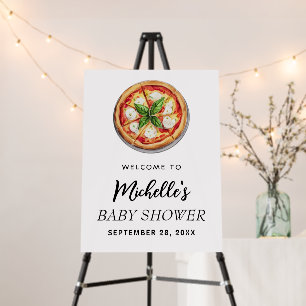 Modern Italian Pizza  Baby Shower Welcome Sign  