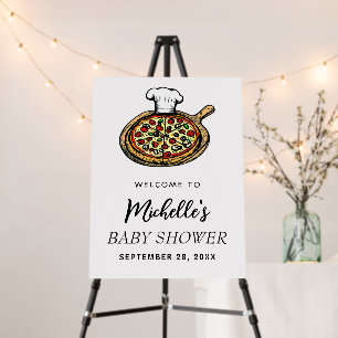 Modern Italian Pizza  Baby Shower Welcome Sign  