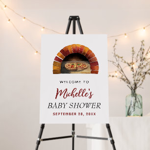 Modern Italian Pizza  Baby Shower Welcome Sign  