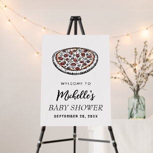 Modern Italian Pizza  Baby Shower Welcome Sign  