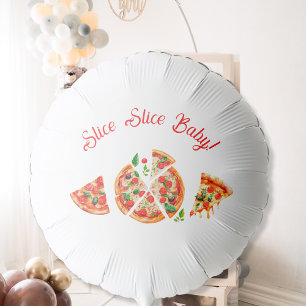 Modern Italian Pizza Party Slice Slice Baby Shower Balloon