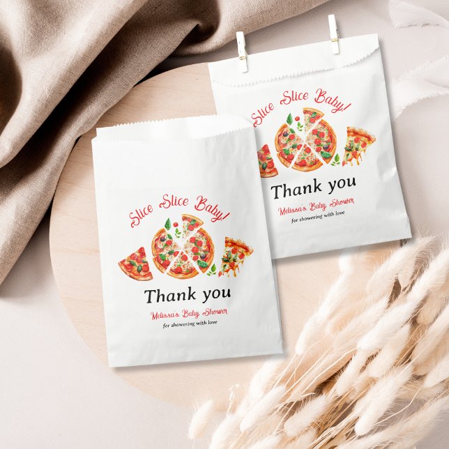 Modern Italian Pizza Party Slice Slice Baby Shower Favor Bag (Creator Uploaded)