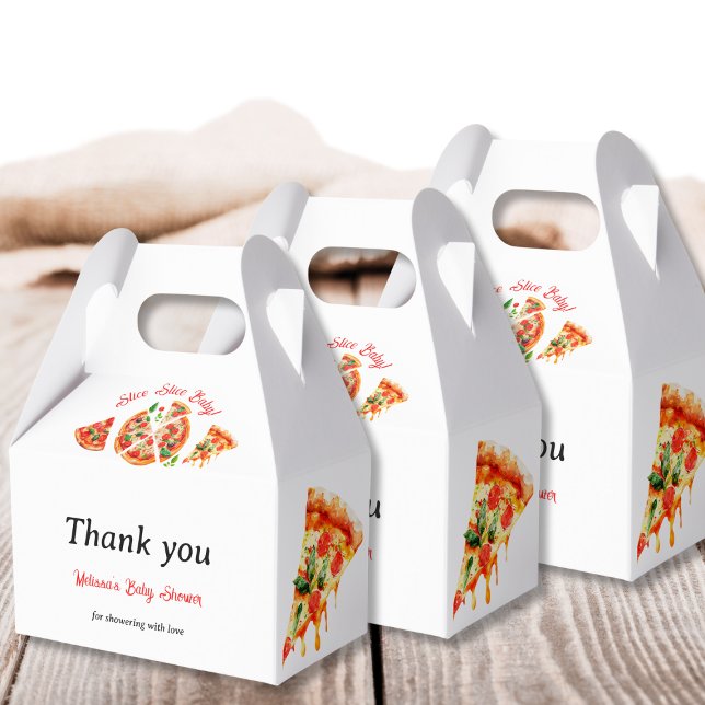 Modern Italian Pizza Party Slice Slice Baby Shower Favor Boxes (Creator Uploaded)