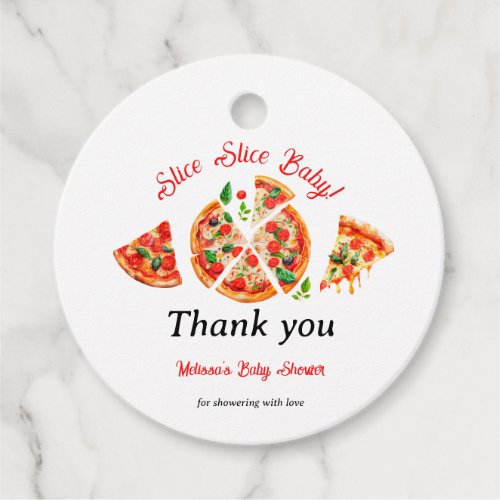 Modern Italian Pizza Party Slice Slice Baby Shower Favor Tags