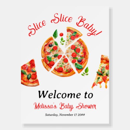 Modern Italian Pizza Party Slice Slice Baby Shower Foam Board