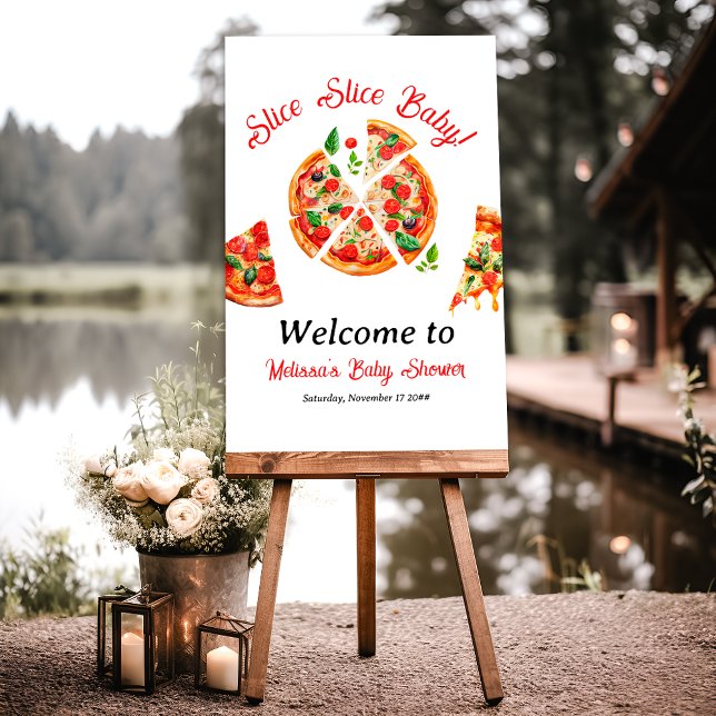 Modern Italian Pizza Party Slice Slice Baby Shower Foam Board (Creator Uploaded)