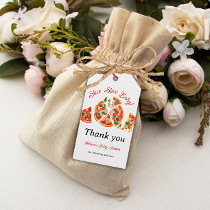 Modern Italian Pizza Party Slice Slice Baby Shower Gift Tags
