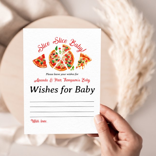 Modern Italian Pizza Party Slice Slice Baby Shower Invitation Postcard (Creator Uploaded)