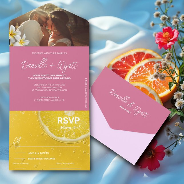 Modern Italian Summer All in One Wedding Invite (Creator Uploaded)
